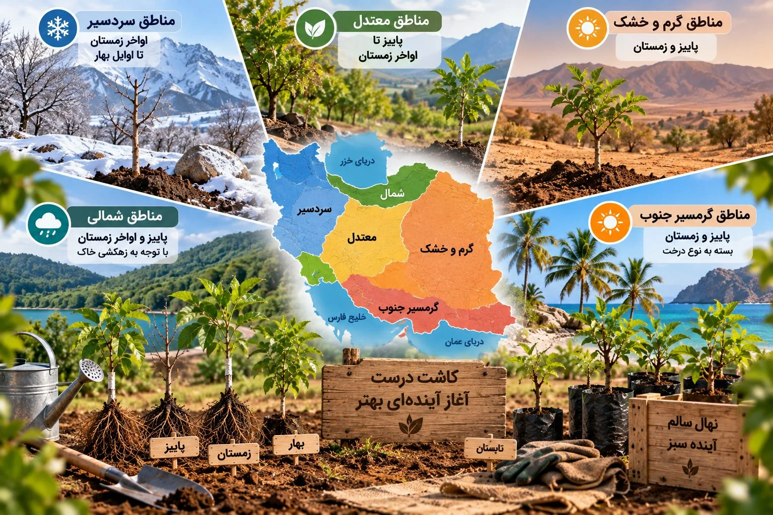 بهترین زمان کاشت نهال در مناطق مختلف ایران چه زمانی است؟