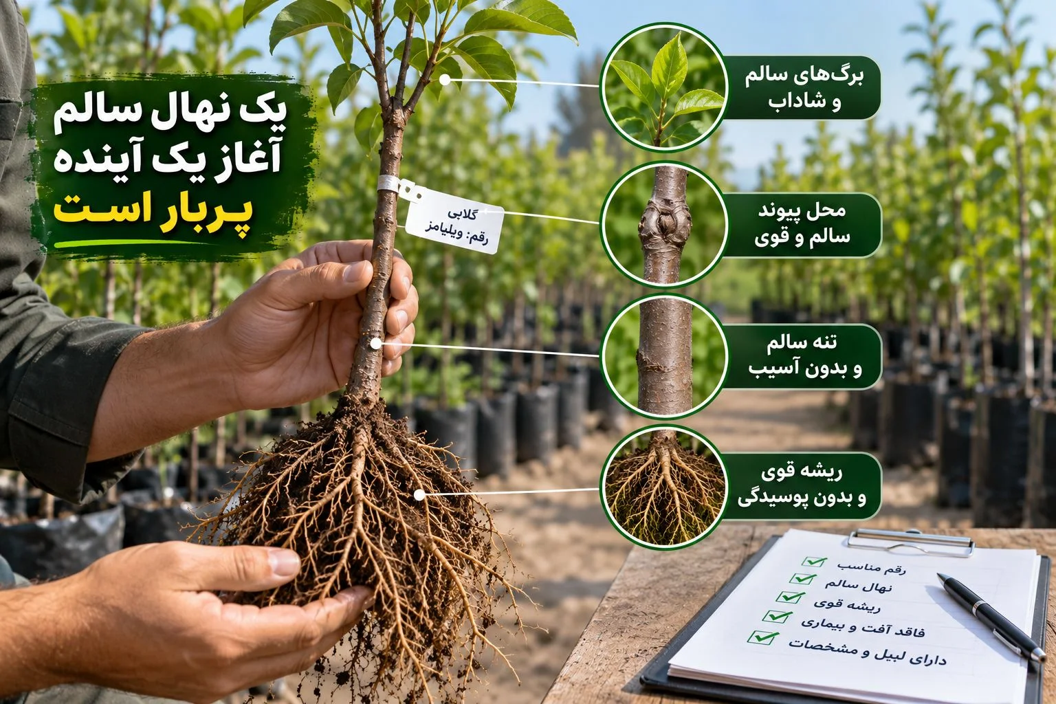 چگونه یک نهال سالم و باکیفیت انتخاب کنیم؟ ۱۰ نکته مهم قبل از خرید نهال