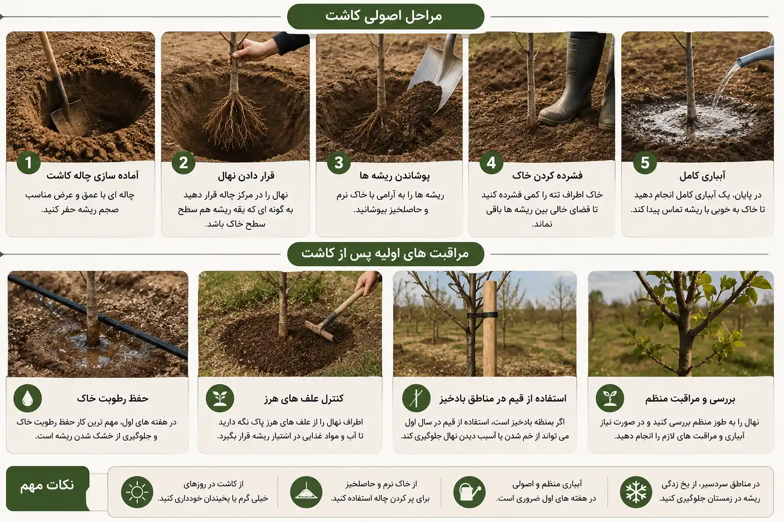 مراحل اصولی کاشت