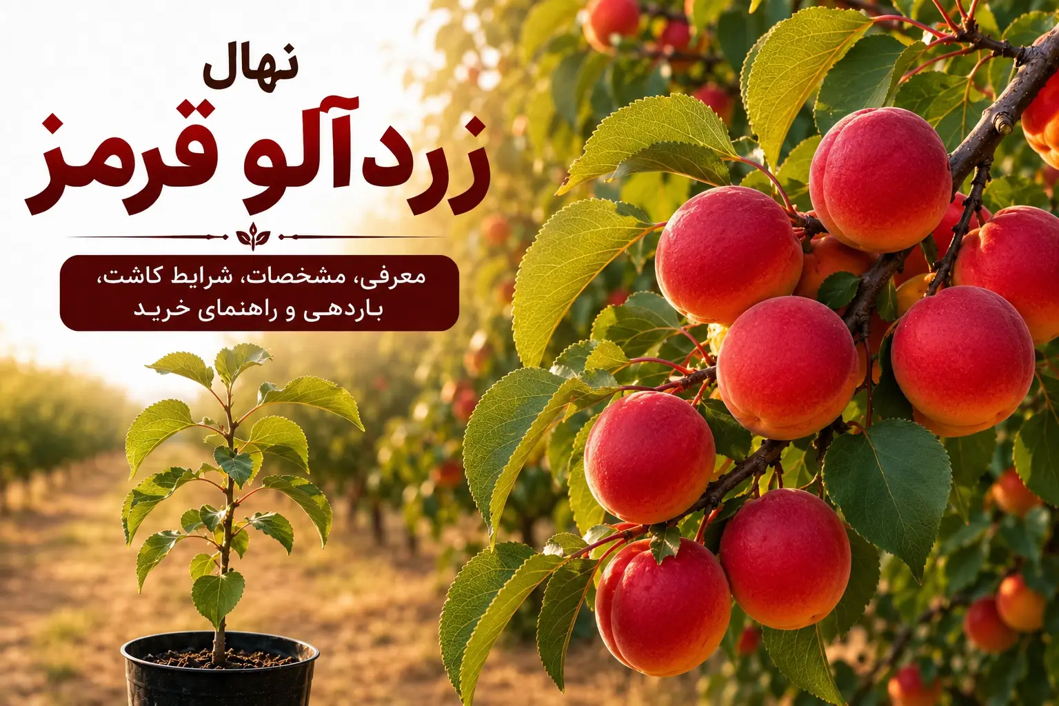 نهال زردالو قرمز | راز باردهی سنگین | معرفی نهال، مشخصات، کاشت و خرید هوشمندانه
