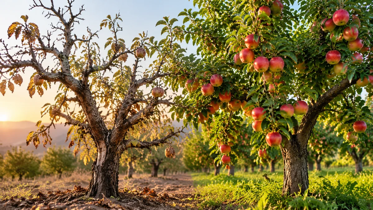 چرا بعضی درختان میوه ناگهان پیر میشوند؟ رازهایی که عمر مفید درخت را چند برابر میکند